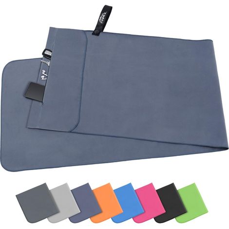 Mikrofaser-Fitnesshandtuch 120x50 cm, schnelltrocknend, mit Reißverschlusstasche – Sporthandtuch – Reisehandtuch (1/5)