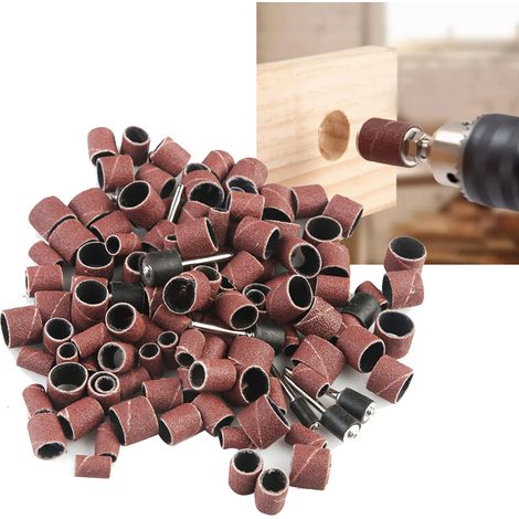 Set mit 120 Schleiftrommeln (1/2", 3/8", 1/4"), 12 Dornen, Schleifaufsätzen für Nagelbohrer (1/5)