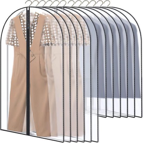 housses De Vtements,12pcs Housse Pour Costume, Penderie Protection Pliable Sac De Vtement, Protection Transparentes Anti-poussire Impermables Avec (1/5)