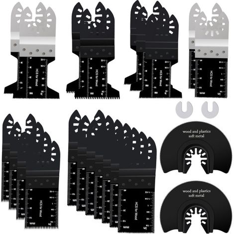 Jeffergarden Jeu de lames oscillantes 22 pièces avec 2 joints à pince en C, ensemble oscillant universel pour le travail du bois-DOU