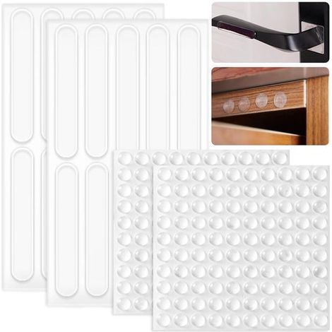 220 patins pour meubles - Pieds en caoutchouc transparent en silicone - Patins adhésifs anti-rayures - Bandes de protection autocollantes - Butées de porte transparentes autocollantes pour meubles et  (1/5)