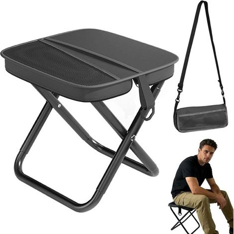 Faltbarer Campingstuhl mit Aufbewahrungstasche, Tragkraft 150 kg, ideal für Camping, Angeln und Wandern, 28 × 26 × 26 cm (1/5)
