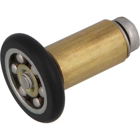 Roulement pour Cabine de Douche Lot de 2 Unités Ø 20/17 mm Roulement Frontal et Vis M4x25 Pour Porte Coulissante de Douches de Salle de Bain Nylon Noir (1/5)