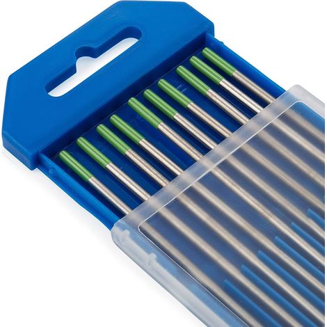 Electrode Tungstène - 2 % Lanthané - Diamètre 2,4 mm - Pour Soudage TIG AC/DC - Compatible Aluminium Acier Inoxydable Titane - Lot de 10