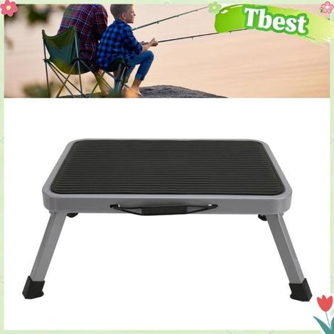 Tbest escabeau robuste Escabeau Pliant Léger et Robuste en Alliage Robuste avec Pieds en Caoutchouc parapharmacie accessoire (1/5)