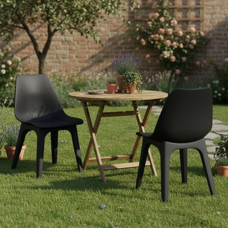 Silla de Exterior Montivilla, 2 Sillas, Soporta 120 kg Hecho en Italia, Color Antracita, Negro Antracita (1/3)