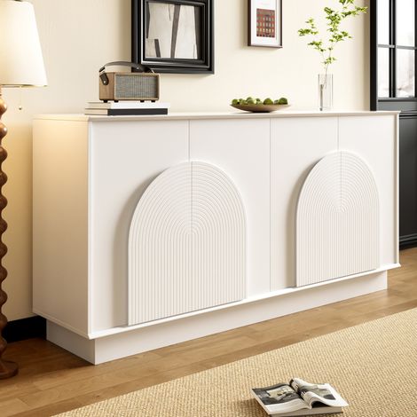 Madia mobile contenitore 4 ante MDF bianco 160 cm OKMYHOME (1/5)