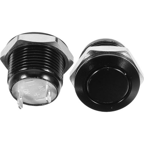 Bouton poussoir momentané GARVALON 12 mm métal noir oxydé (1/5)