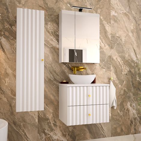 Set di mobili da bagno con lavabo Izae bianco 60cm (1/5)