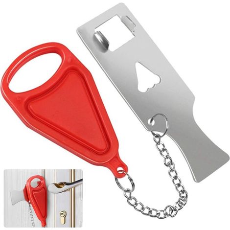 Serrure de Porte Portable, Verrouillage de Voyage,Verrou de Voyage Portable,Verrouillage de Voyage en Acier Inoxydable (1/5)