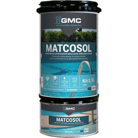Peinture piscine époxy blanche 3.5L – Résine bi-composante résistante au chlore – Imperméabilisant pour béton et coque polyester – GMC