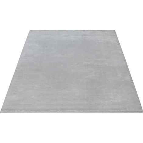FLOORNOVO Hochflor Teppich Grau einfarbig - 200 x 140 cm - Besonders Weicher Teppich Wohnzimmer & Badezimmerteppich - Pflegeleicht - vielseitig einsetzbar im Innenbereich (1/2)