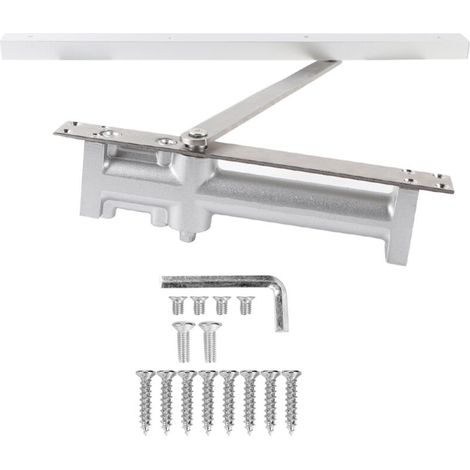 Automatic door closer, self-positioning hydraulic door buffer, door fittings for concealed hydraulic buffer force saving per door. (1/5)