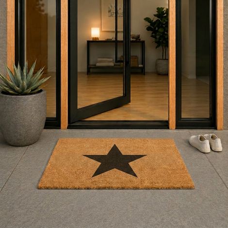 Felpudo de coco - Diseño de estrellas - 40x60 cm