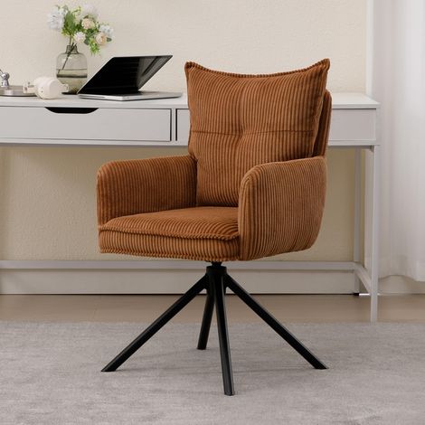 Wahson Silla de Oficina Giratoria Tapizada en Tela, Silla de Escritorio Moderna y Cómoda para Oficina en Casa, Marrón