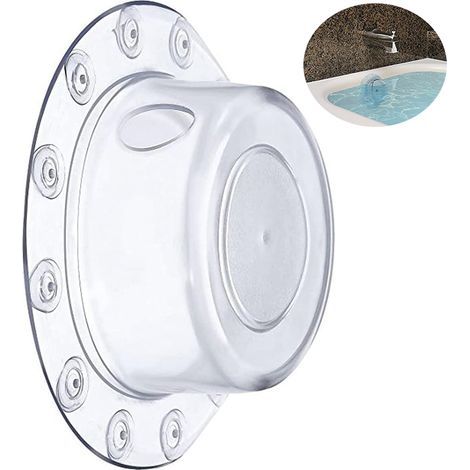 (Transparenter) Badewannenablaufstopfen mit Saugnapf für tiefe Badewannen der tiefe Ablaufdeckel führt Wasser in die Badewanne ein und sorgt so für eine wärmere und angenehmere Dusche. (1/5)