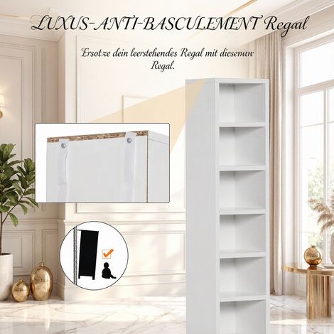 Meuble TV moderne avec étagères hautes, armoire de rangement élégante pour salon, colonne de stockage design, unité de rangement uniquement (1/5)