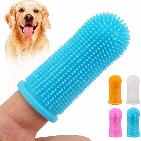 Brosse A Dent Chien Et Chat Avec Boite De Rangement, 4 Pieces Brosses A Dents En Silicone Pour Nettoyage Oral Des Animaux, Dentaire Pratique Et Portable Pour Voyage Et Maison (1/5)