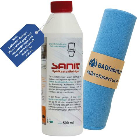 BADfabrik24 SANIT Spülkasten-Reiniger SANIT 500ml 3054 + Mikrofasertuch (1/3)