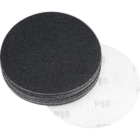 Disque de ponçage de 5 pouces, grain 60, auto-agrippant, utilisation à sec et humide, carbure de silice pour ponceuses à rails, 20 pièces. (1/5)