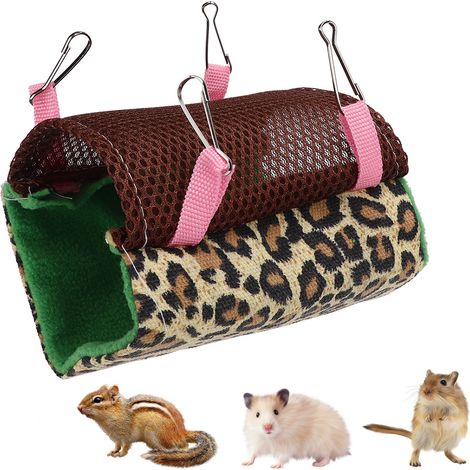 Hamac en flanelle douce verte double couche pour animaux de compagnie, nid suspendu pour petits animaux, planeur de sucre, écureuil, Chinchilla (1/5)
