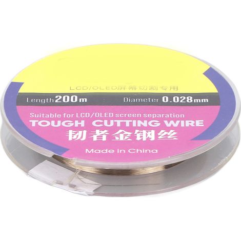 Fil de coupe pour écran LCD de téléphone en acier haute dureté, 200 mètres, diamètre 0.028 mm (1/5)