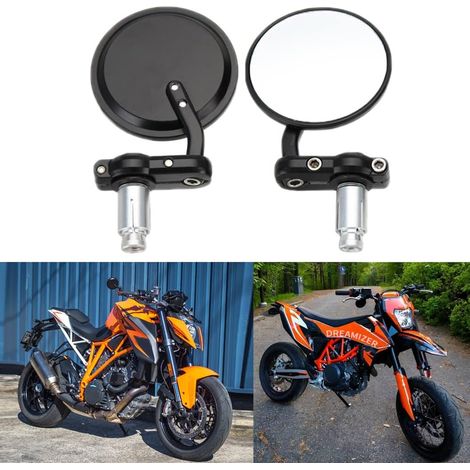 Rétroviseur Moto - Diamètre 8 cm - Jonction Sphérique Universelle 360° - Convient à Moto Route Sportive Dirt Bike Scooter Électrique - Lot de 2 (1/5)