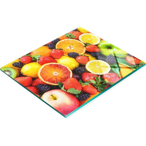 Tabla de cocina de vidrio templado con gr谩ficos decorativos de frutas coloridas 60x52 cm (1/5)