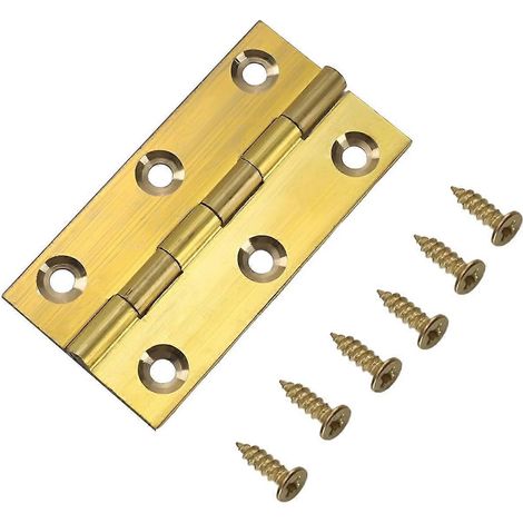 Charnière à paumelle en laiton doré, design pliable, pour porte de placard, boîte en bois, meuble, 1 pièce (1/5)