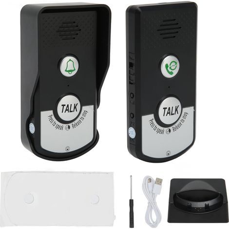 Lot de 2 Sonnette D'Interphone Vocal, 1000 M de Charge USB Intelligente sans Fil Appel Sonnette étanche sans Fil Interphone de Sonnette pour Bureau à Domicile -ANPVIZ (1/5)