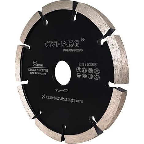 Disque de fraisage diamant 125 mm, fraise à joints 8 mm (125 x 8 x 22,23 mm (1/4)