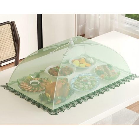 Ensemble de 2 parasols pliables et anti-mouches, housses anti-moustiques et anti-insectes, adaptés aux barbecues et aux pique-niques, Vert - [4060cm] (1/4)