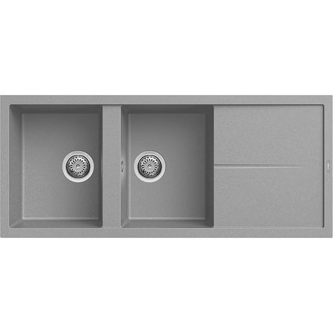 Lavello Elleci Incasso 2 vasche 116x50 Unico 500 Granitek Grigio Cemento LGU50048 (1/5)