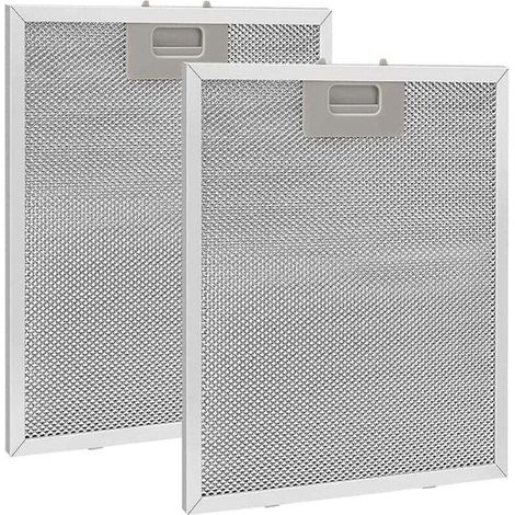 2 pièces Filtre à Graisse Métallique pour Hotte Aspirante 320x260mm,Filtre en Maille Accessoire Hotte Aspirante pour Hottes de Cuisine - Argent (1/4)