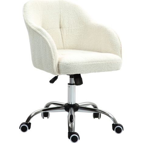 Silla de oficina ergonómica giratoria crema con altura regulable y función balancín HOMVRA (1/5)