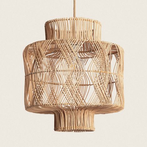 Lampada a Sospensione Rattan Oia Tessuto Naturale (1/5)