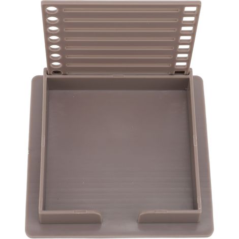 Support de notes autocollantes avec pochoir, cadres transparents, gabarit et boîte de rangement pour blocs 3x3 pouces, marron (1/5)