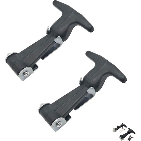 2 pcs 2 Pcs T-PoignéE De Rabat De Capot En Caoutchouc En Acier Inoxydable Ensemble De Fermetures Pour Le Capot PoignéE En T Avec Fermeture,Pour Le Capot Avec Des Supports Pour Le Moteur (1) (1/5)