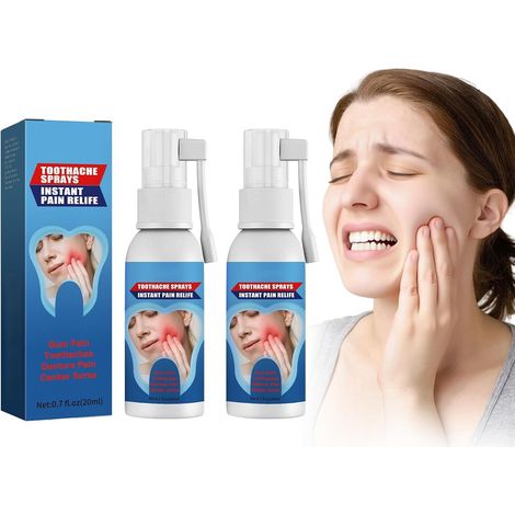 2PC Spray Contre les Maux de Dents 20ml, Spray Analgésique Dentaire, Soin des Maux de Dents, Gum Repair Sprays, Soulage La Douleur Des Gencives Gonflées, Des Caries Dentaires Et Des Caries de Feu (1/5)