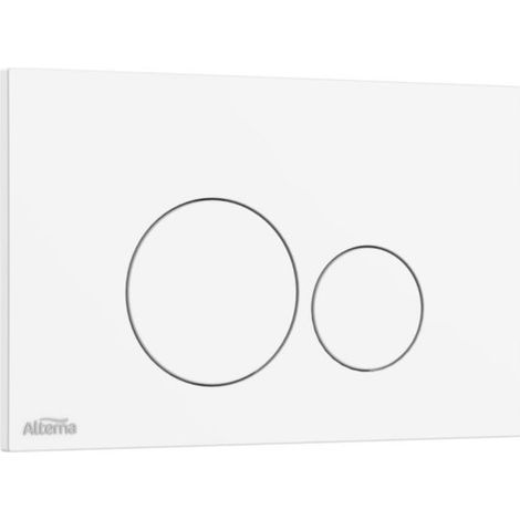 Plaque de commande WC duo – pour bâti-support autoportant concerto 2 – finition blanche – installation facile – design moderne – Alterna (1/2)