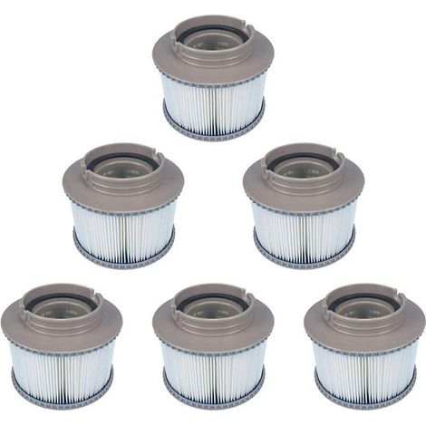 Set di 6 filtri di ricambio per spa MSPA FD2089, cartuccia filtro per pompa compatibile con tutte le spa MSPA di ultima generazione.