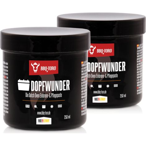 BBQ-Toro DOPFWUNDER - Die Dutch Oven Einbrenn- & Pflegepaste, 2x 250 ml