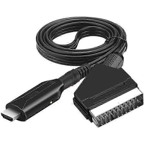 Adaptateur de câble compatible SCART vers câble compatible, adaptateur vidéo et audio professionnel pour TV HD, DVD et jeux vidéo (édition 527) (1/4)
