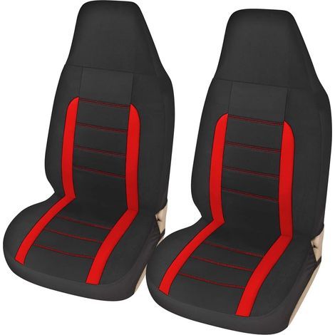 Housses de Siège de Voiture Avant Universelles, Ensemble de Housses Siège Auto Universel, Accessoire Voiture Tuning, Rouge (1/5)