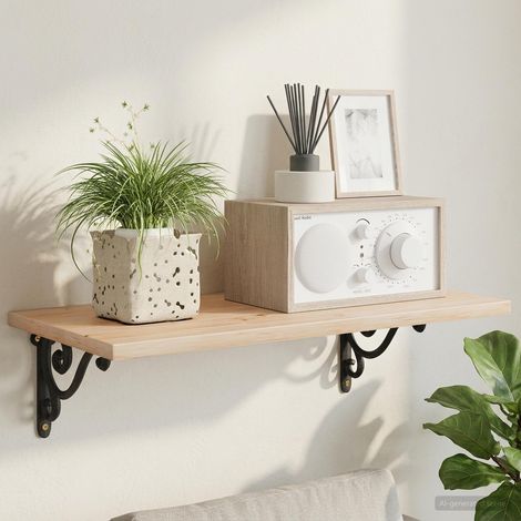 vidaXL Soportes para estanterías de pared 2 uds. Negro 12 x 14 x 3 cm (1/5)