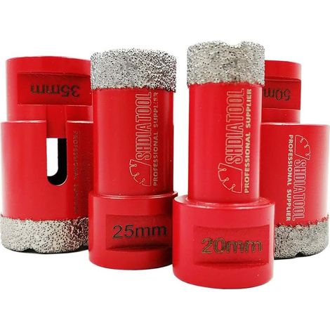 Foret Diamant - 20 mm 25 mm 35 mm 50 mm - Pour Porcelaine Carrelage Granit Marbre - Filetage M14 - 4 Pièces