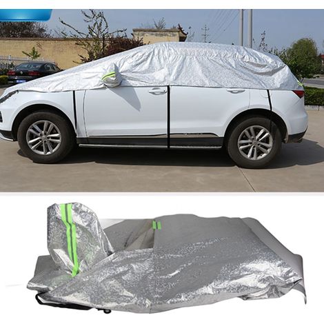 Demi-bâche de voiture résistante au soleil, isolation thermique, imperméable, protection contre la pluie, résistante aux intempéries, à la poussière, lumière mate pratique pour véhicule tout-terrain