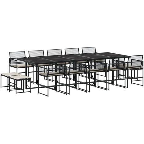 Maison Exclusive - Set comedor de jardín con cojines 15 pzas ratá (1/5)