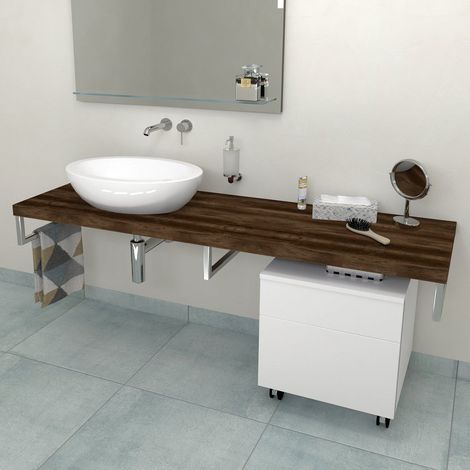 AVICE plan sous vasque 120x50cm, épaisseur 5cm, chêne foncé
