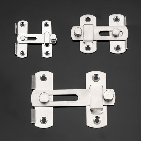 Verrou de porte en acier inoxydable, loqueteau coulissant de sécurité, lot de 24 pièces, pour porte animalière, fenêtre, placard, 3 pouces (1/3)